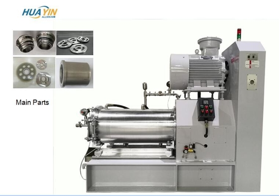SUS304 100 Litre Wet Bead Milling Button  Disc Type Bead Grinding Machine
